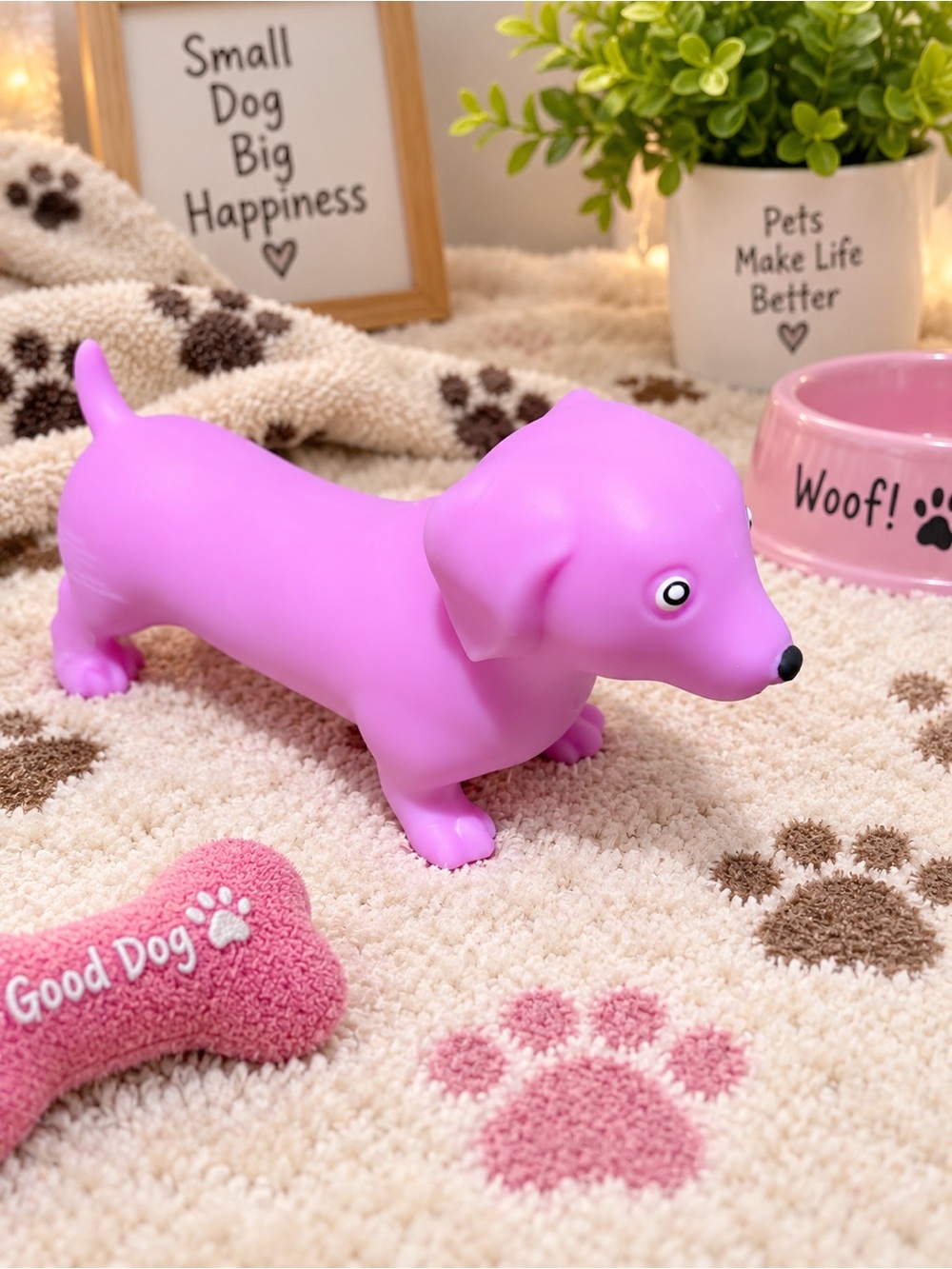Purple squishy dog